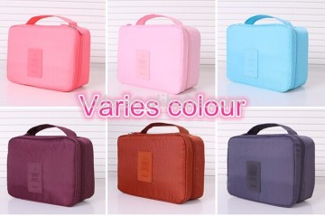 2015 Fashion Style 600D Fabric Foldable Printed Storage Travel Cosmetic Bag
