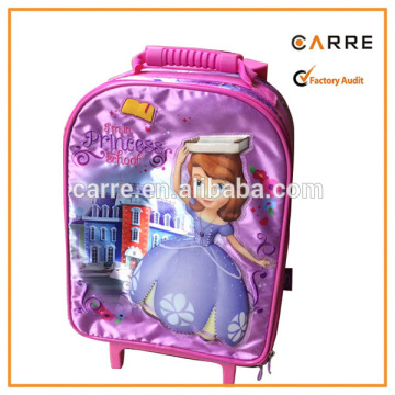 cute princess carton little girls trolley travel bag with wheels