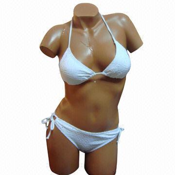 Jacquard Fabric Triangle Bikini with the removable cup