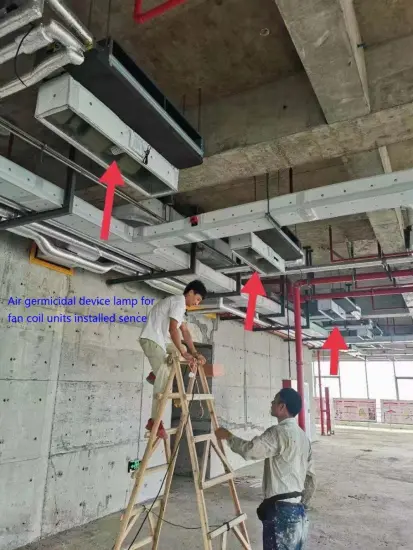 UVC germicidal light for HVAC fan coil units