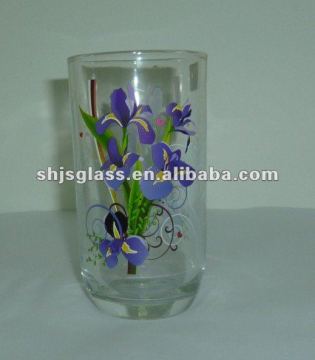 Drinking glass cup with transfer hot printing