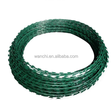 Hot Sale Galvanized PVC Coated Flat Wrap Razor Barbed Wire Rope for Fence Protection