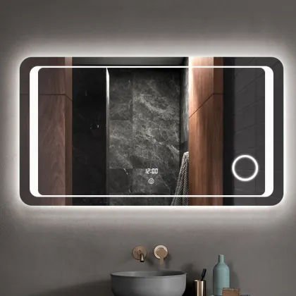 Smart LED Illuminated Rectangle Mirrors with Attached Lights