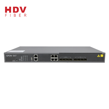 4 PON GPON OLT with 1:128 Splitting Ratio - Dual AC Power, 4 PON Ports & 4GE RJ45 Uplink Port