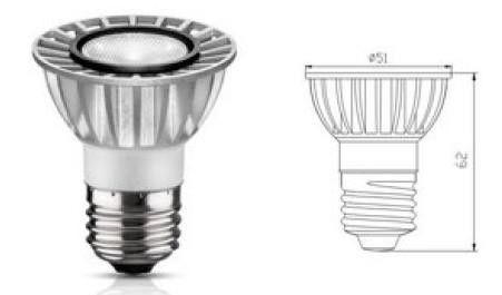 5000k Samsung Chip Cob 6w E27 Gu10 Led Spotlight , No Uv / Ir 60hz