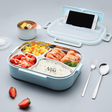 Maxcook SS304 1.6L 4 Compartment Insulated Stainless Steel Leakproof Lunch Box for Kids