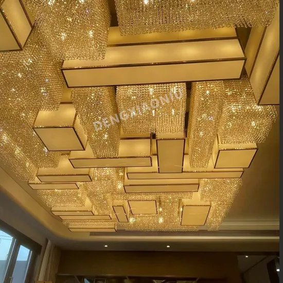 Customized Hotel Lobby Banquet Hall Club Glass Crystal Chandelier for Large Engineering Projects