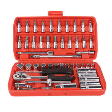 Set di strumenti per chiavi per presa meccanica professionale da 53 pezzi: kit completo di riparazione della casa per motociclette e biciclette