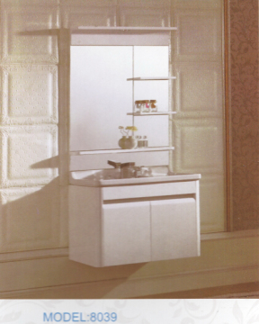 Mobile bagno in legno rovere con specchio (n. 8039)