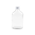 garrafa de bebida de vidro de frasco plano 200ml com tampa