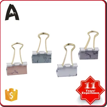 25 mm Promotional custom OEM printed metal gold handle binder clips colorful printing binder clip