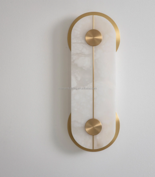 Sconce Wall Alabaster Kontemporer - Cahaya samping tempat tidur kuningan mewah untuk hotel dan dekorasi rumah