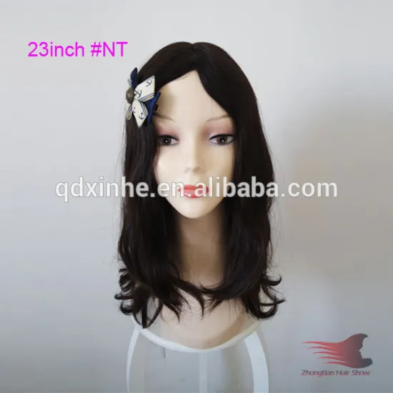 Qingdao 23inch natural color Mongolian hair Kosher wig wave in stock