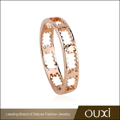 2017 New Fashion Women Men Hollow Rose Gold Cooper Alloy Jewellery Gold Ring