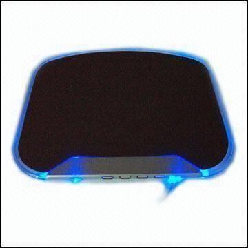 Cool Blue Light Mouse Pad with USB Hub