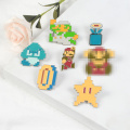 Super Mario Luigi Series Pin Mushroom Star Magic power big Pass the test Enamel Brooches Badges for kids Gift Fashion Jewelry