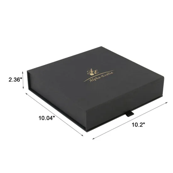 Customized Cardboard Book Shaped Black Paper Packaging Box