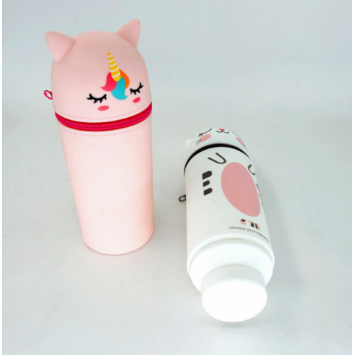 Custom Wholesale Cartoon Silicone Stand Up Pen Case