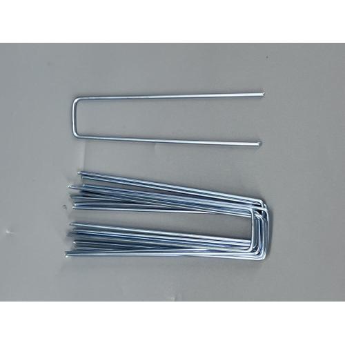 Galvanized U-shaped ground nails for weeds