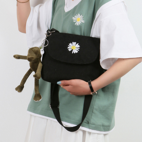 Embroidery Canvas Zipper Shoulder Phone Handbags