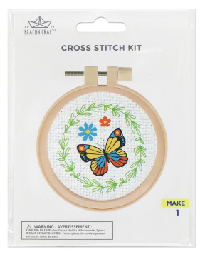 DIY Butterfly Cross Stitch Kit: Embroidery Art Project for Beginners and Craft Enthusiasts