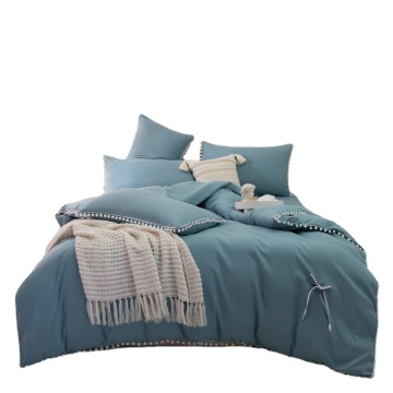 Luxury Tassel Tufted Duvet Quilt Cover Linen Bedding Sets