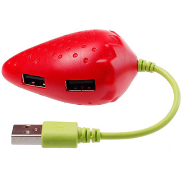 Fruit Strawberry 4 Port USB HUB