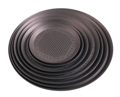 Rk Bakeware China-Hard Coat Perforated Thin Crust Round Pizza Tray