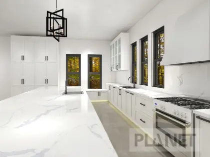 Modern white open kitchen custom kitchen cabinets