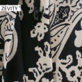 Zevity New Women Vintage Paisley Flower Print Casual Blouse Office Ladies Cashew Nut Shirt Business Roupas Femininas Tops LS7284