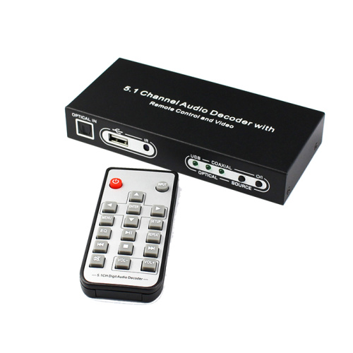 Optical and Coaxial in and 5.1 and CVBS out converter with USB