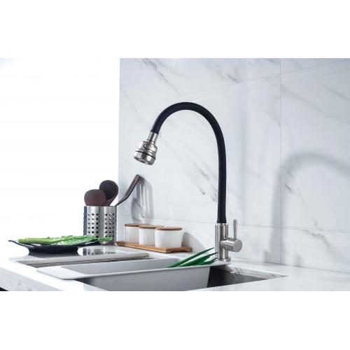 China 360-Rotating Stainless-Steel Single Cold Kitchen Faucet Factory