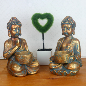 Tabletop decoration religious buddha with tea light holder