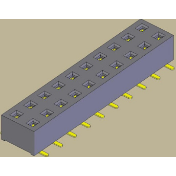 2.54mm сарлавҳаи занона навъи дугона сатр SMT навъи (W = 5.08 H = 3.5)