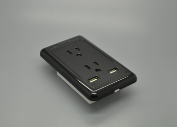 Us Standard Double 3 Pin Wall USB Plug Socket Switch 5V Wall Socket with Double USB