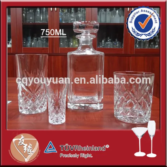 750ml fashion whiskey bottle engraved decanter 26oz for sale