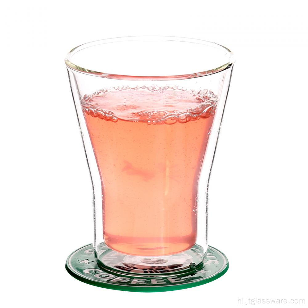 गर्मी प्रतिरोधी डबल वॉल ग्लास दूध कप