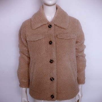 Winter Umlegekragen Damen Kurzmäntel Pelz Flauschige Sherpa Fleecejacke Damen