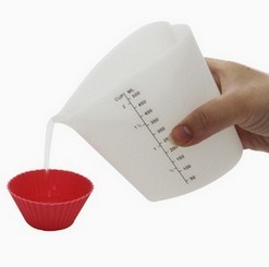 500ml Eco-friendly Transparent Kitchen Measuring Cup Silica Gel Baking Tools with Scale