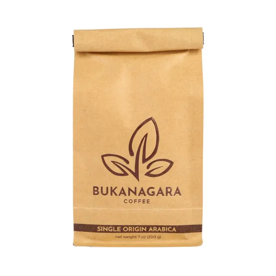 Wholesale kraft foil lined coffee bags with vent tin tie