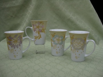Multi flower ceramic coffee mug