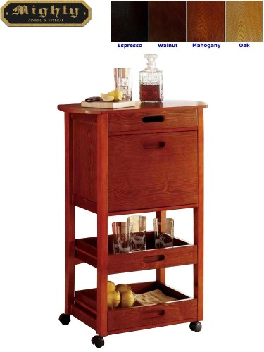 Mini Portable Wine Cabinet Rolling Vintage Bar Cart