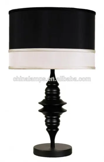 Best selling product dongguan lighting black polyresin table lamps with table lamp with power outlet supply for hotel lighting