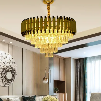 Black Gold LED Family Modern Crystal Chandeliers