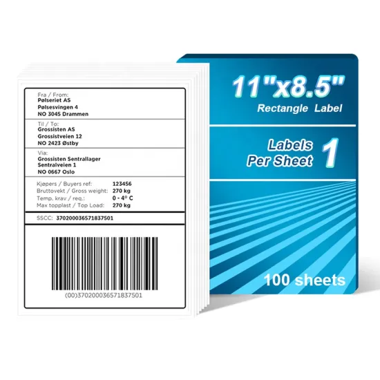 8.5'' x 11'' sticker paper for printer