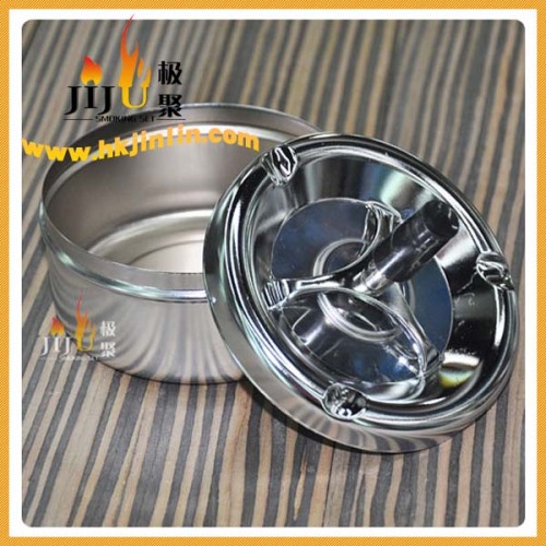 JL-012S Yiwu jiju Durable Hot selling round metal cigarette ashtray wholesaler