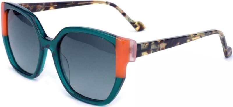 Belieye Trendy Geometric Lamination Acetate Frame Sunglasses