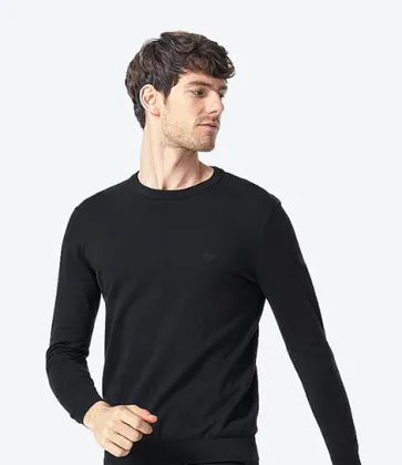 Men Long-Sleeved Round Collar T-Shirt