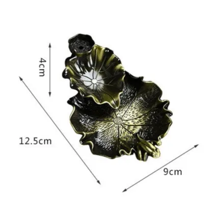Arabic Mini Incense Burner Lotus Leaf Design Metal Backflow Coil Incense Wholesale