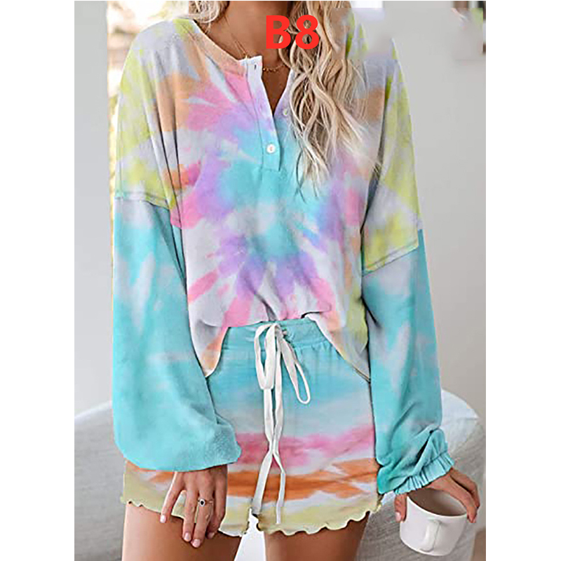 Tie Dye Pijamas Conjunto de 2 peças PJ Conjuntos